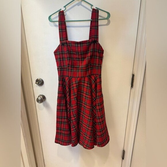 Hell Bunny Irvine Tartan Vintage Retro Pinafore Dress size small - Picture 2 of 5